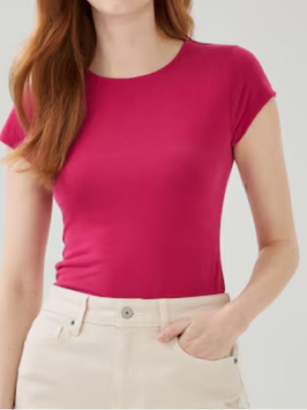 American Eagle Outfitters Pink Fitted Crop Ribbed Baby Tee